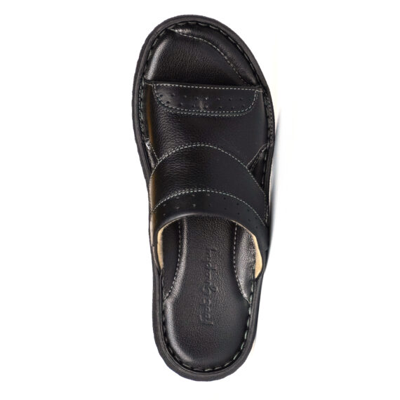 FootGraphy s Mens Leather Mules 050 Black Footgraphy