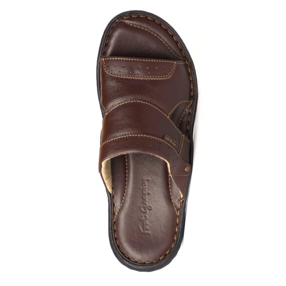 FootGraphy's Mens Leather Mules - 050 (Brown)