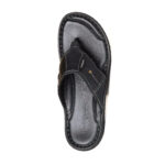 FootGraphy's Mens Leather Flip-Flops - 100 (Black)