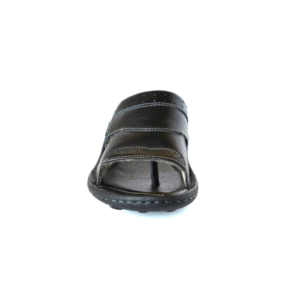 FootGraphy's Mens Leather Mules - 050 (Black)