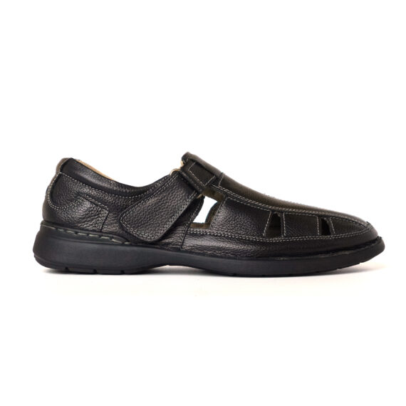 Footgraphy's Mens Leather Floaters - W77 (Black)