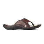 FootGraphy's Mens Leather Flip-Flops - 520 (Brown)