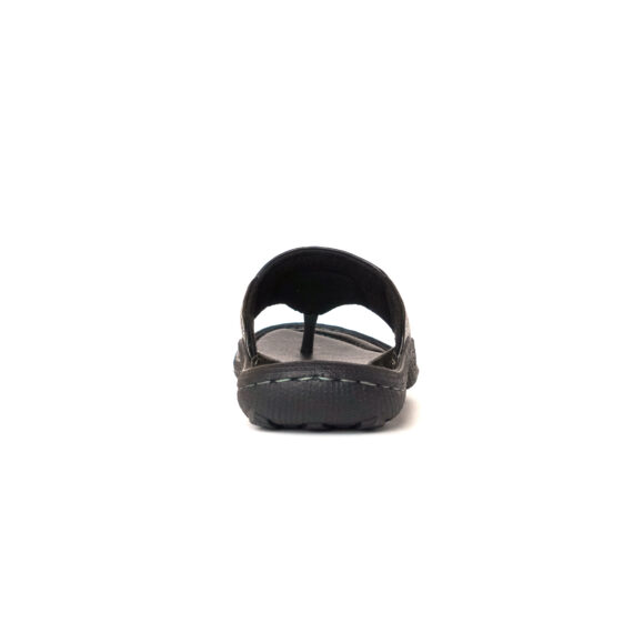 FootGraphy’s Mens Leather Flip-Flops V15 (Black)