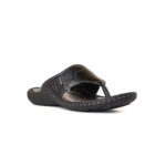 FootGraphy’s Mens Leather Flip-Flops V15 (Black)