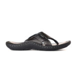 FootGraphy's Mens Leather Flip-Flops - 520 (Black)