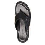 FootGraphy's Mens Leather Flip-Flops - 520 (Black)