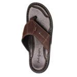 FootGraphy's Mens Leather Flip-Flops - 100 (Brown)