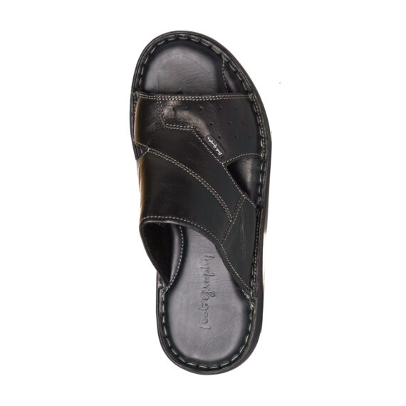 Footgraphy's Mens Leather Mules - 5050 (Black)