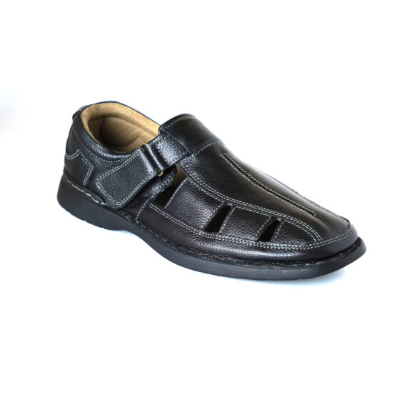 Footgraphy's Mens Leather Floaters - W77 (Black)