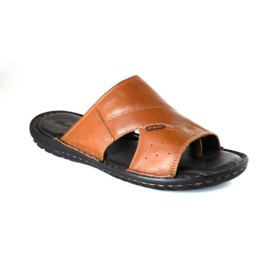 Footgraphy's Mens Leather Mules - 5050 (Tan)