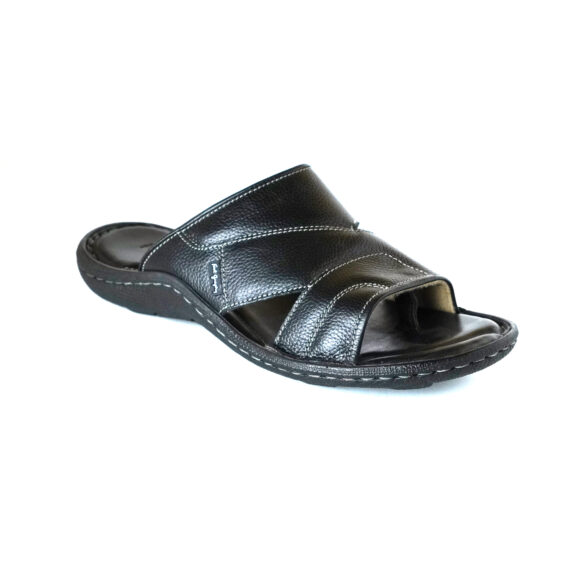FootGraphy's Mens Leather Mules 7001 (Black)
