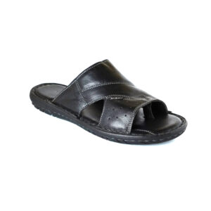 Footgraphy's Mens Leather Mules - 5050 (Black)