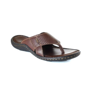 FootGraphy's Mens Leather Flip-Flops - 520 (Brown)